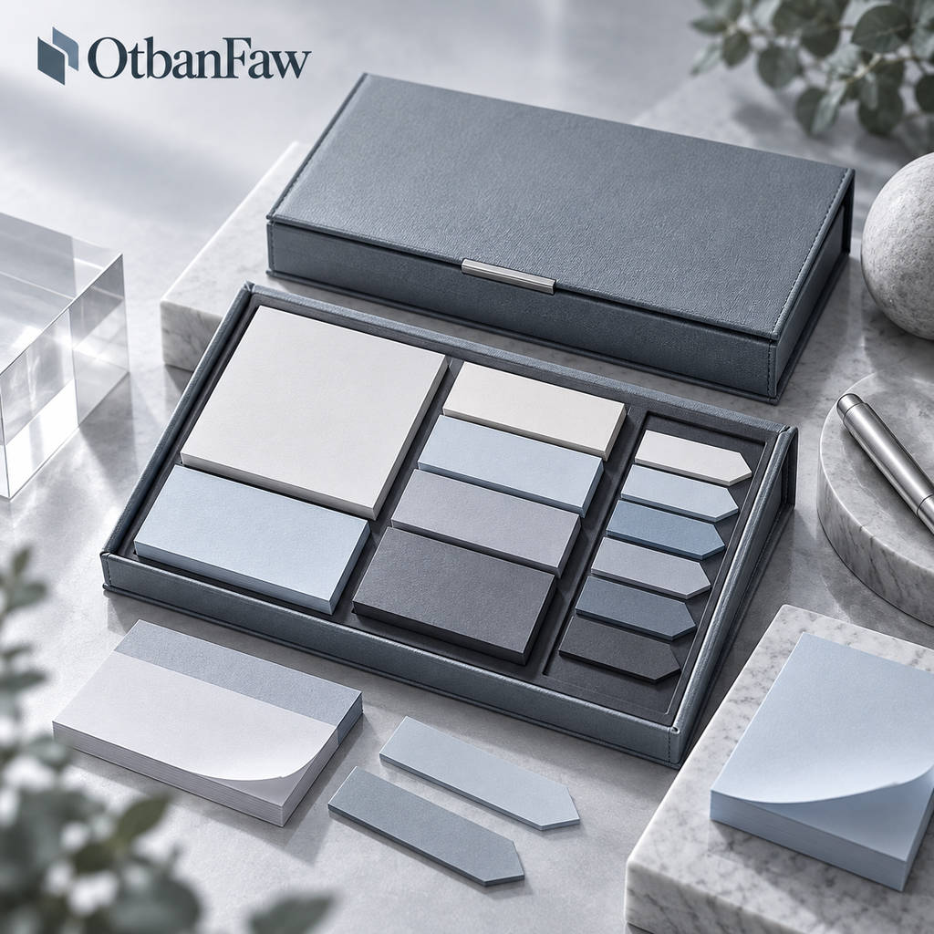 OtbanFaw™ Luxury Sticky Notes & Page Marker Set – Premium Desk Notes Kit