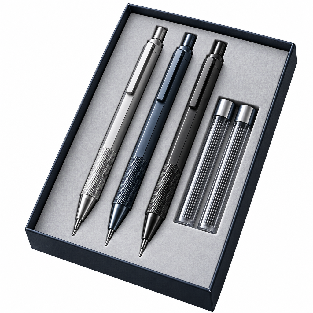 OtbanFaw™ Luxury Mechanical Pencil Gift Set – Precision Metal Drafting Pencils