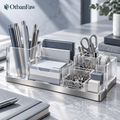 OtbanFaw™ Acrylic Desk Organizer Set – Clear Office Storage System